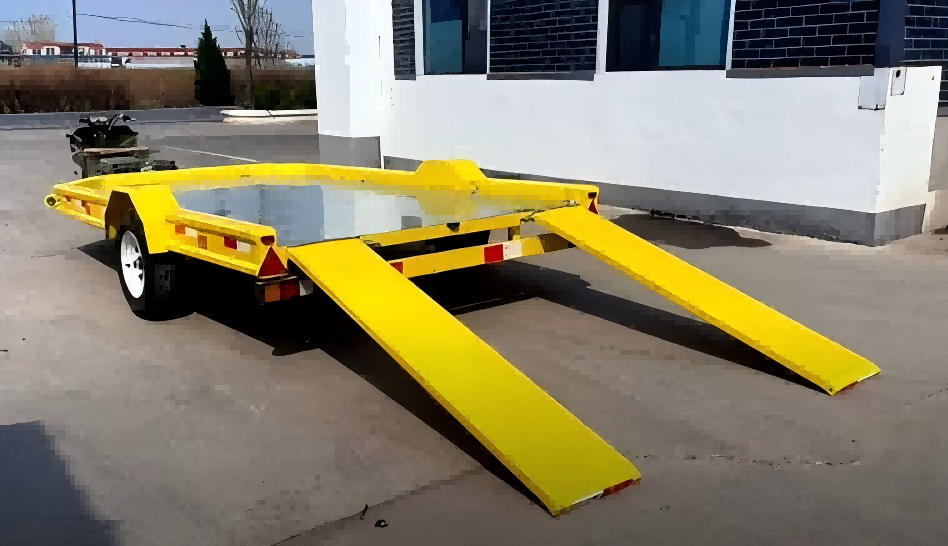 Trailer flatbed gandar tunggal seberat 1,5 ton