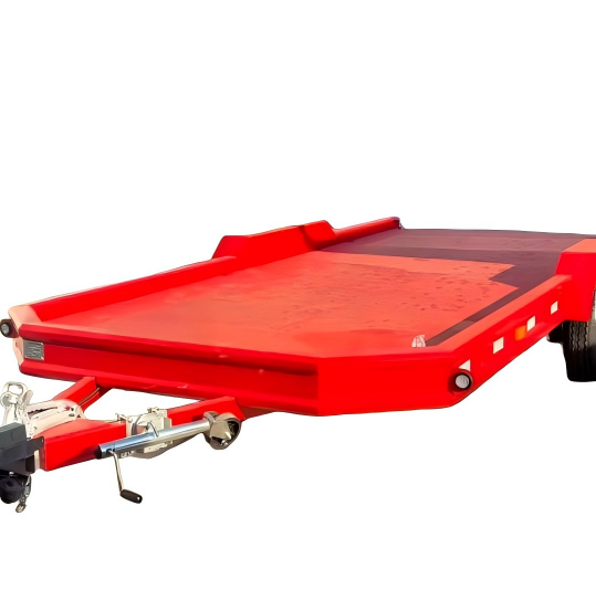 Trailer Flatbed Dek Panjang Gandar Ganda 3 Ton dengan Ramp