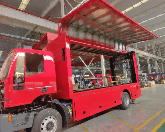 Bak Truk Kering Bentang Sayap Satu Tombol yang Dapat Diperluas