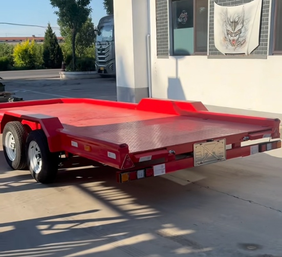 Trailer Flatbed Gandar Tandem Merah